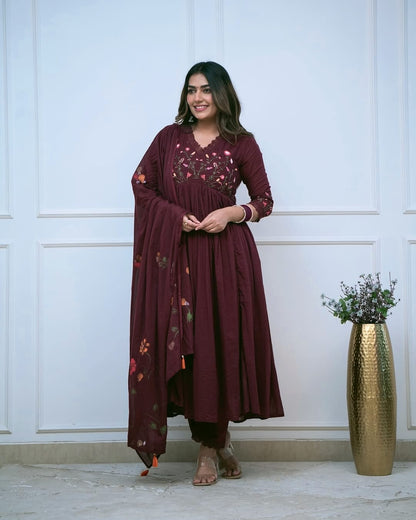 Beautiful embroidery and sequence work Set For Women