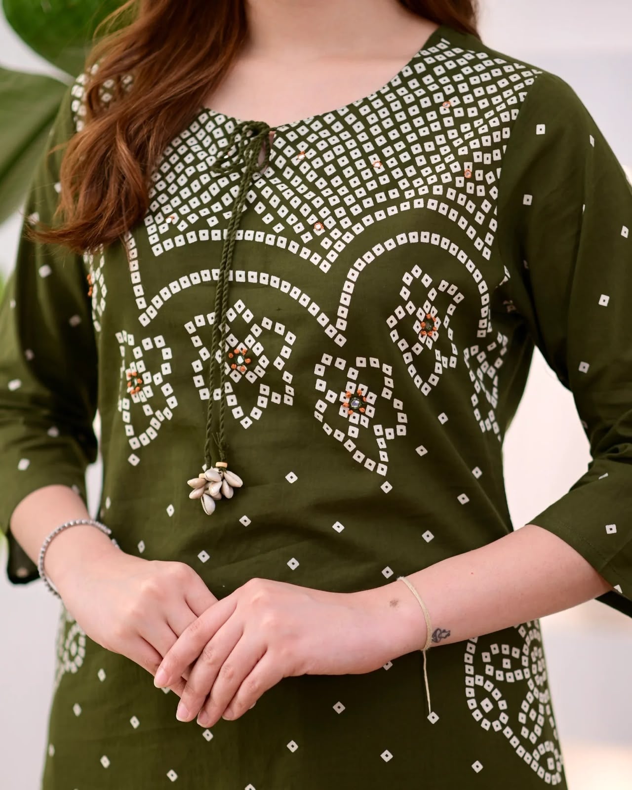 Olive Green Ethnic Kurta Pant Dupatta Set for Women